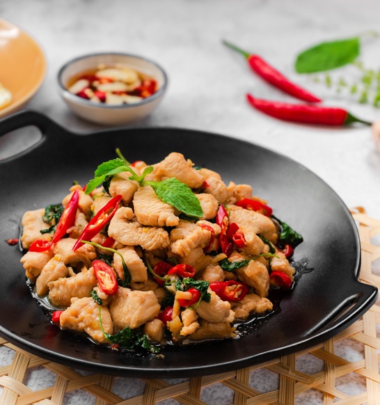 Wok Dish Chicken Breast Meat