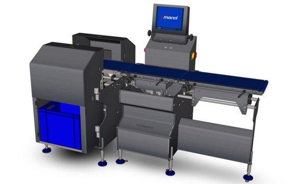 Mcheck 2 with weigh table and console with infeed conveyor and Twin Reject